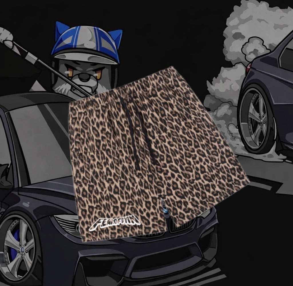 Leopard Drawstring FOD Shorts